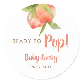 Ready To Pop Baby Due Peach Baby Shower Gift Tags