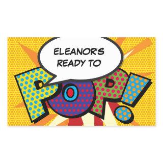 Ready to POP Baby Shower Funny Modern Rectangular Sticker