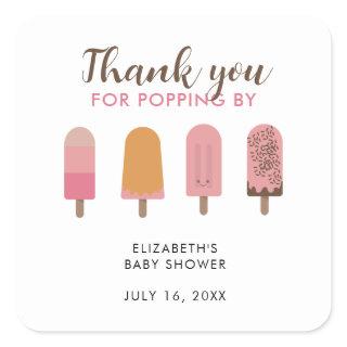 Ready to Pop Baby Shower Thank you  Square Sticker