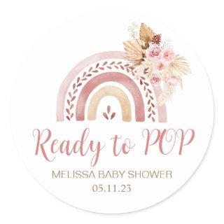 Ready to POP Boho Rainbow Baby Shower Favor Tag