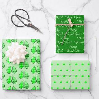 Ready to Pop Pregnant Green Pea Baby Shower  Sheets