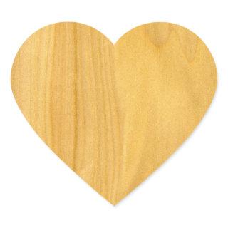 Real Aspen Veneer Woodgrain Heart Sticker