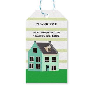 Real Estate Cute Custom House Thank You Green Gift Tags