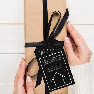 Real Estate House Black White Custom Realtor Gift Tags
