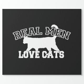 Real Men Love Cats White Silhouette