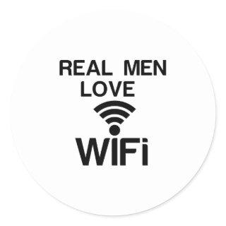 REAL MEN LOVE WIFI CLASSIC ROUND STICKER