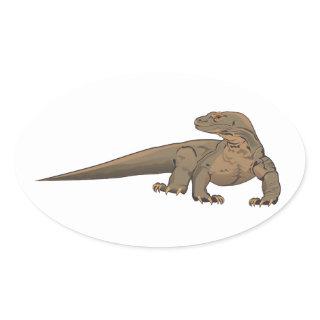 Realistic Komodo Dragon/Monitor Lizard Oval Sticker