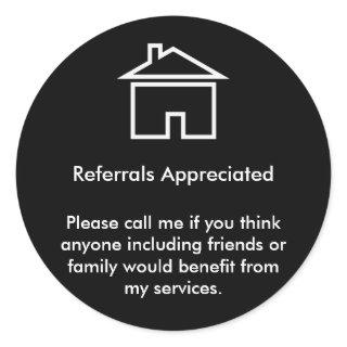 Realtor Referral Appreciation Classic Round Sticker