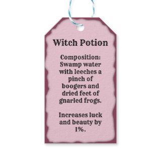 Recipe for a witch's Halloween potion. Gift Tags