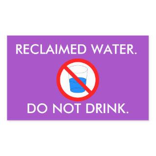 Reclaimed water sign rectangular sticker