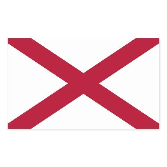 Rectangle sticker with Flag of Alabama, U.S.A.