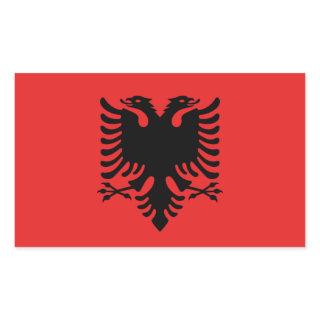 Rectangle sticker with Flag of Albania