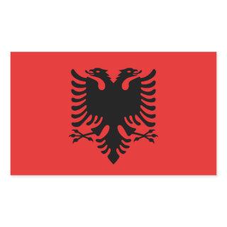 Rectangle sticker with Flag of Albania