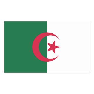 Rectangle sticker with Flag of Algeria