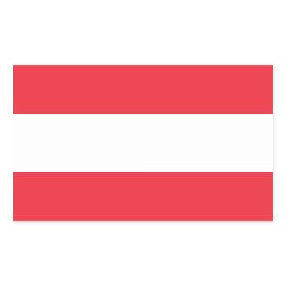 Rectangle sticker with Flag of  Austria