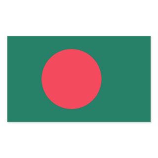 Rectangle sticker with Flag of Bangladesh