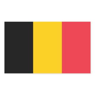 Rectangle sticker with Flag of Belgium