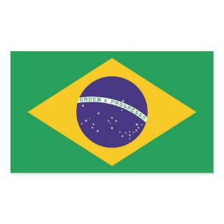 Rectangle sticker with Flag of Brazil