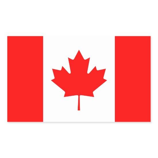 Rectangle sticker with Flag of Canada