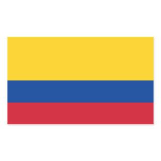 Rectangle sticker with Flag of Colombia