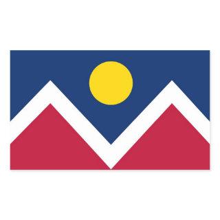Rectangle sticker with Flag of Denver, Colorado