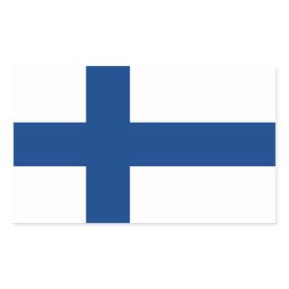 Rectangle sticker with Flag of Finland