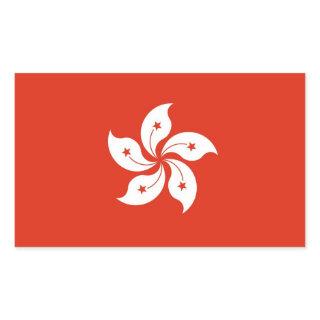 Rectangle sticker with Flag of Hong Kong, China