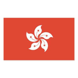 Rectangle sticker with Flag of Hong Kong, China