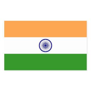 Rectangle sticker with Flag of India