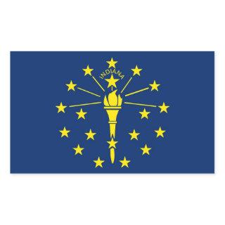 Rectangle sticker with Flag of Indiana, U.S.A.