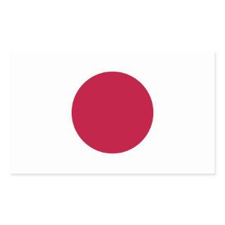 Rectangle sticker with Flag of Japan