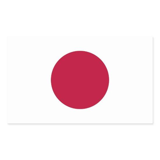 Rectangle sticker with Flag of Japan