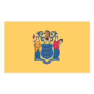 Rectangle sticker with Flag of New Jersey, U.S.A.