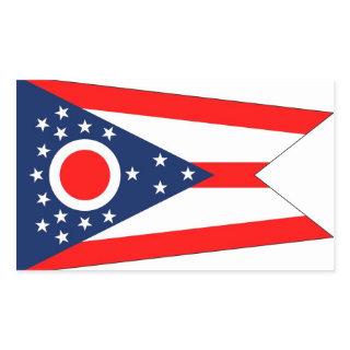 Rectangle sticker with Flag of Ohio, U.S.A.
