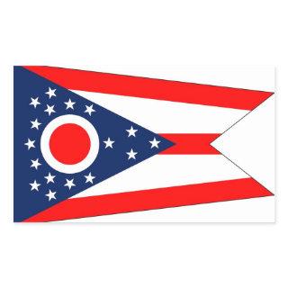 Rectangle sticker with Flag of Ohio, U.S.A.