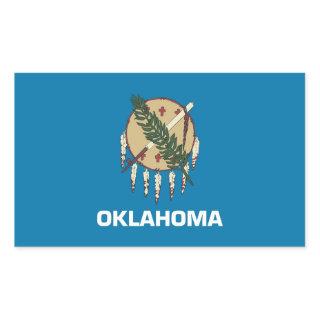 Rectangle sticker with Flag of Oklahoma, U.S.A.
