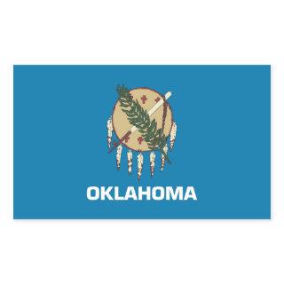 Rectangle sticker with Flag of Oklahoma, U.S.A.