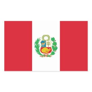 Rectangle sticker with Flag of Peru