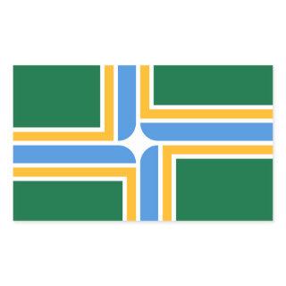 Rectangle sticker with Flag of Portland,  U.S.A.
