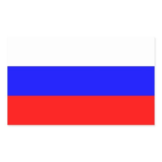 Rectangle sticker with Flag of Russia