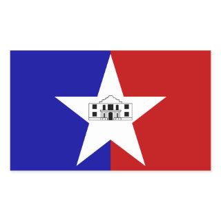 Rectangle sticker with Flag of San Antonio