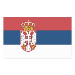 Rectangle sticker with Flag of Serbia