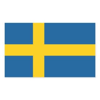 Rectangle sticker with Flag of Sweden