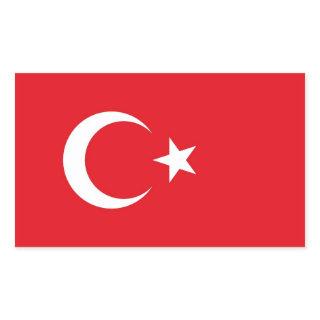 Rectangle sticker with Flag of Turkey