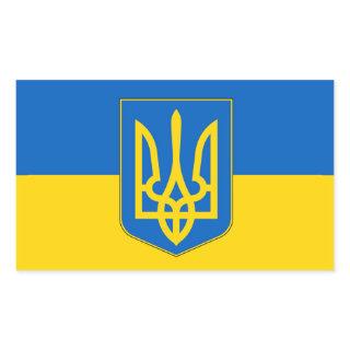 Rectangle sticker with Flag of Ukraine