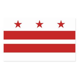 Rectangle sticker with Flag of Washington DC