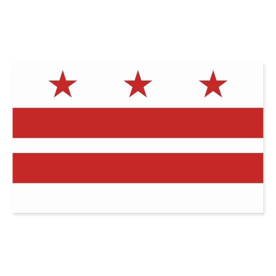 Rectangle sticker with Flag of Washington DC