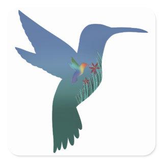 Recursive Hummingbird Cutout Sticker