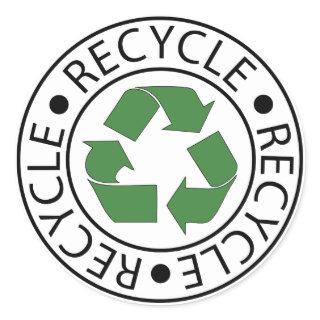 Recycle Green Ceter Logo Classic Round Sticker
