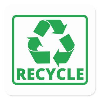 recycle symbol square sticker